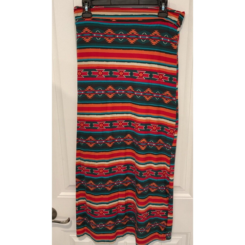 EUC RUE21 Women’s Juniors MAXI SKIRT Multi-Color Aztec Print Size Medium